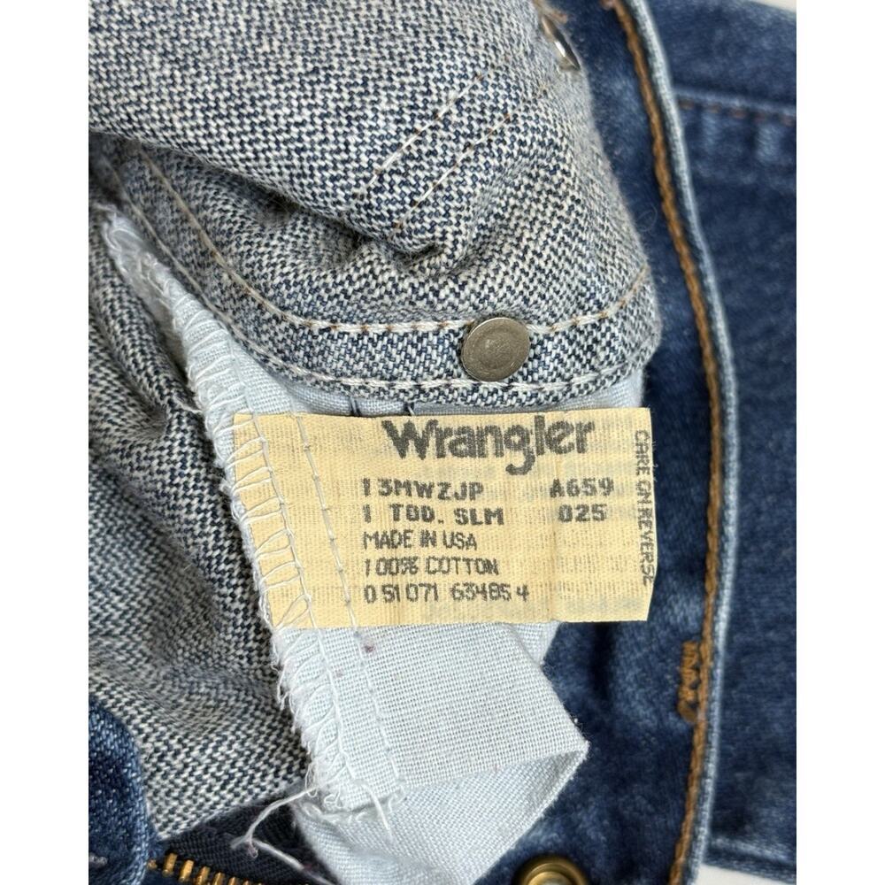 Vintage Wrangler Kids 1T Slim Toddler Boys Blue Cowboy Cut Jeans 13MWZJP - Picture 5 of 9